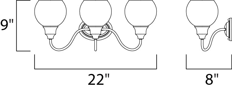 Maxim Ballord 1113SWSN Bath Vanity Light 22 in. wide - Satin Nickel