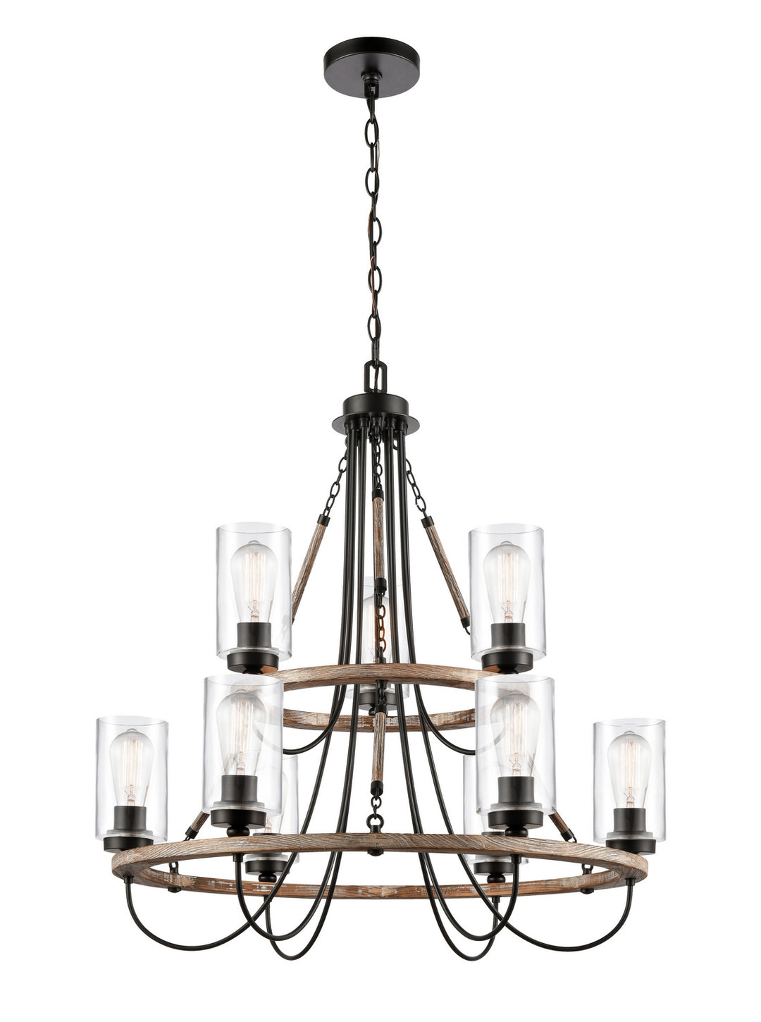 Innovations 442-9CR-BK-CL Chandelier Light - Matte Black