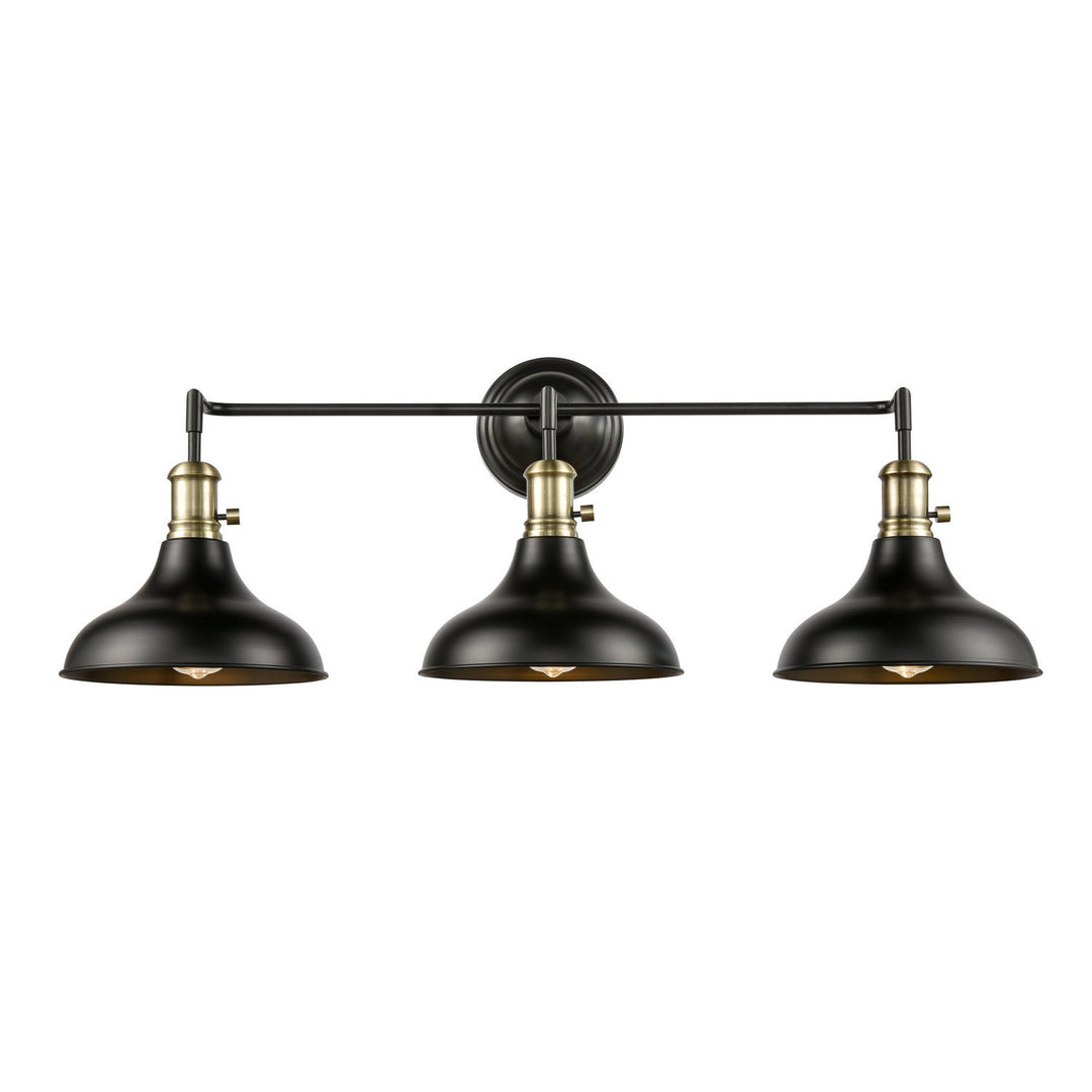 Innovations Metro 443SW-3W-BAB-M15BK Bath Vanity Light 37 in. wide - Black Antique Brass