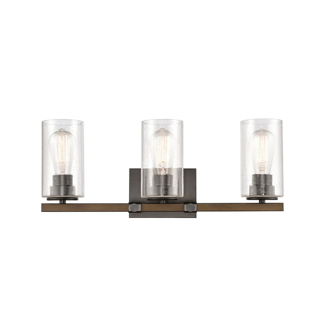 Innovations Auralume 445-3W-BK-SDY Bath Vanity Light 23 in. wide - Matte Black