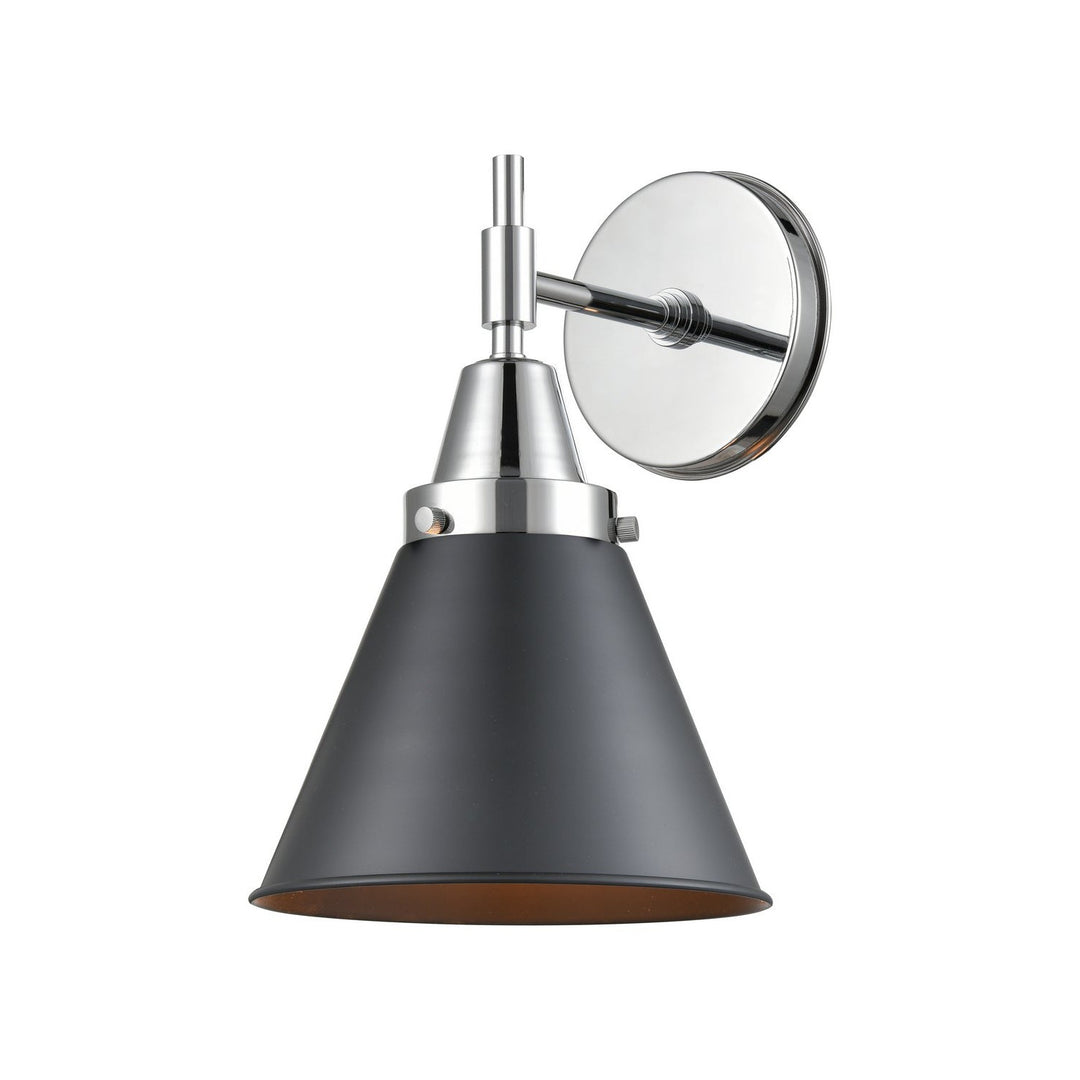 Innovations Caden 447-1W-PC-M13-BK-LED Wall Sconce Light - Polished Chrome