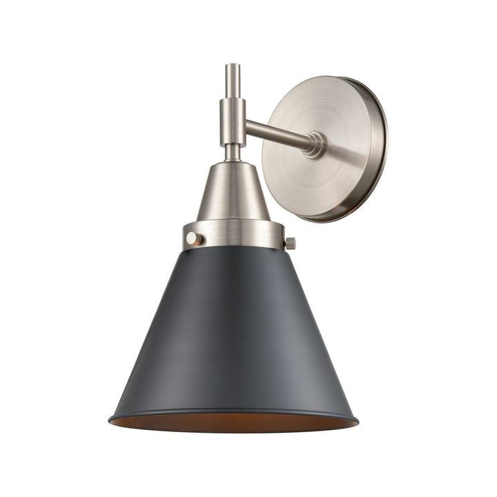 Innovations Caden 447-1W-SN-M13-BK-LED Wall Sconce Light - Satin Nickel