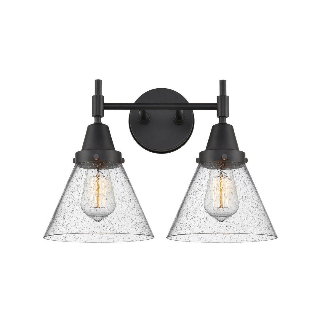 Innovations Caden 447-2W-BK-G44-LED Bath Vanity Light 17 in. wide - Matte Black