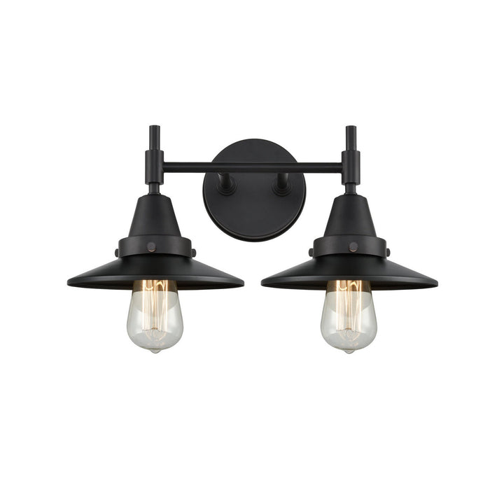 Innovations Caden 447-2W-BK-M6-BK-LED Bath Vanity Light 17 in. wide - Matte Black