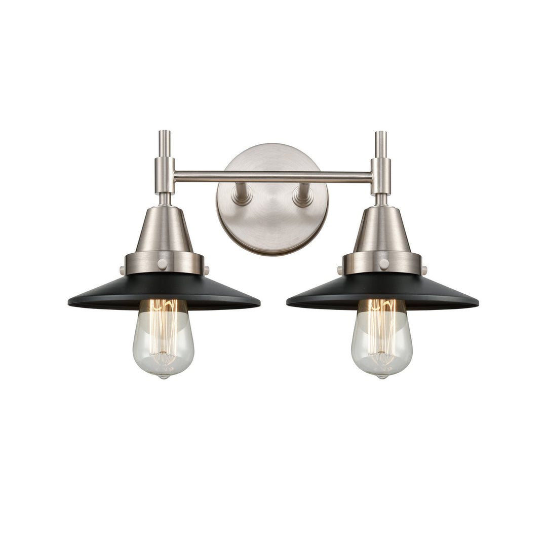 Innovations Caden 447-2W-SN-M6-BK Bath Vanity Light 17 in. wide - Satin Nickel