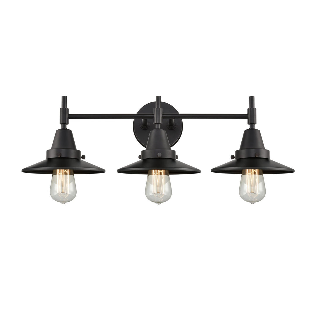 Innovations Caden 447-3W-BK-M6-BK Bath Vanity Light 26 in. wide - Matte Black