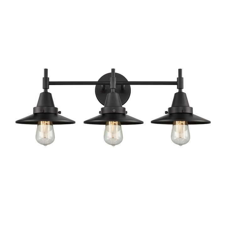 Innovations Caden 447-3W-BK-M6-BK-LED Bath Vanity Light 26 in. wide - Matte Black