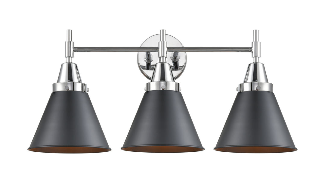 Innovations Caden 447-3W-PC-M13-BK-LED Bath Vanity Light 26 in. wide - Polished Chrome