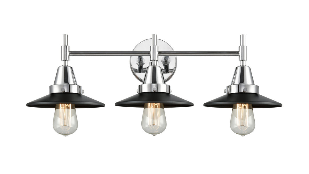 Innovations Caden 447-3W-PC-M6-BK-LED Bath Vanity Light 26 in. wide - Polished Chrome