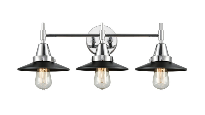 Innovations Caden 447-3W-PC-M6-BK-LED Bath Vanity Light 26 in. wide - Polished Chrome