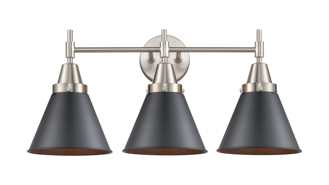 Innovations Caden 447-3W-SN-M13-BK-LED Bath Vanity Light 26 in. wide - Satin Nickel
