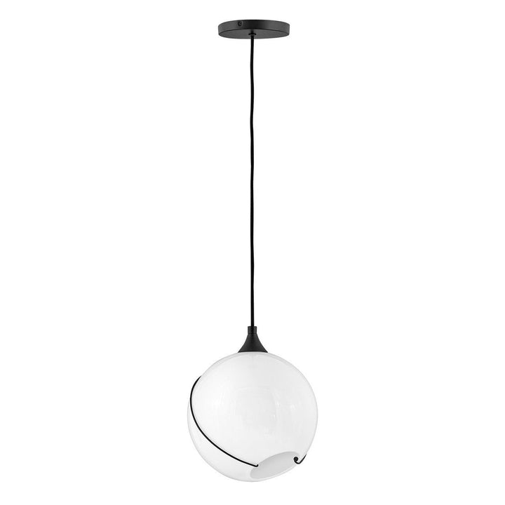 Hinkley Skye 30303BLK-WH Pendant Light - Black with Cased Opal glass