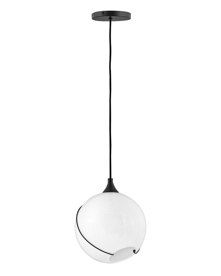 Hinkley Skye 30303BLK-WH Pendant Light - Black with Cased Opal glass