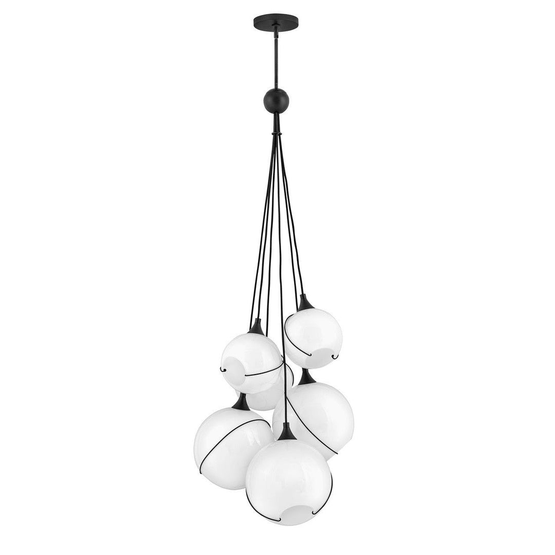 Hinkley Skye 30306BLK-WH Chandelier Light - Black with Cased Opal glass