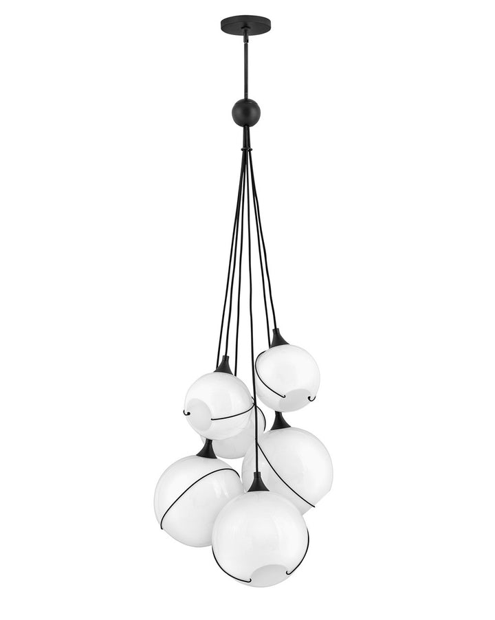 Hinkley Skye 30306BLK-WH Chandelier Light - Black with Cased Opal glass