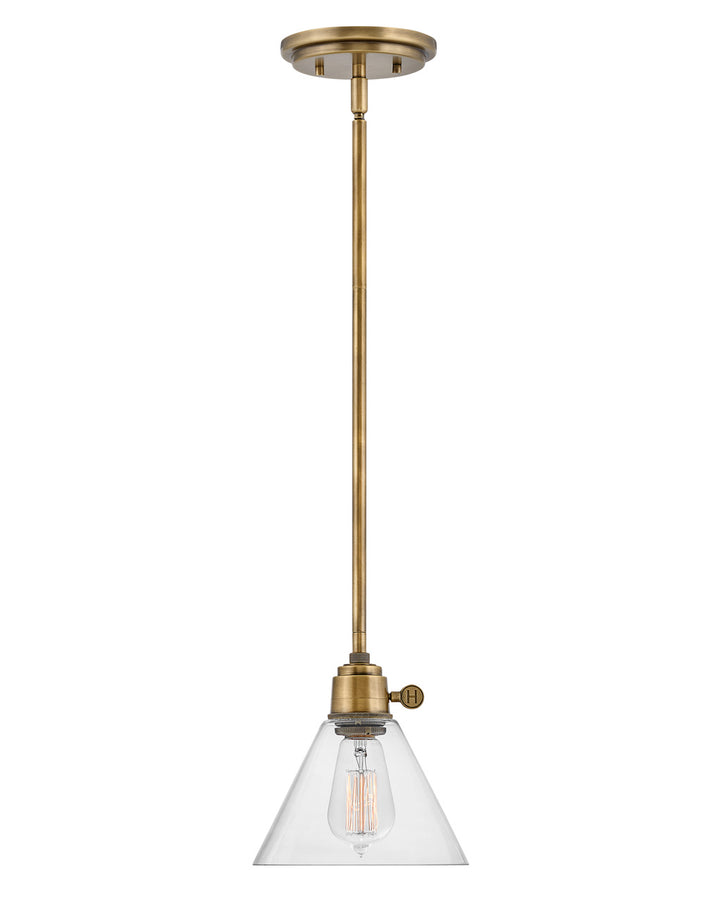 Hinkley Arti 3697HB-CL Pendant Light - Heritage Brass with Clear glass