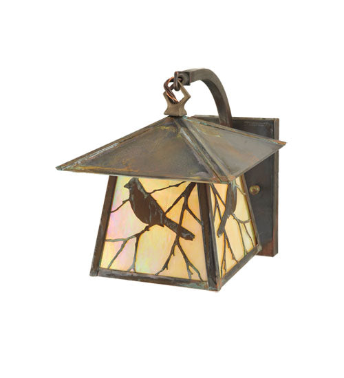 Meyda Tiffany Lighting 111450 Stillwater One Light Wall Sconce Outdoor Copper/Antique/Verde