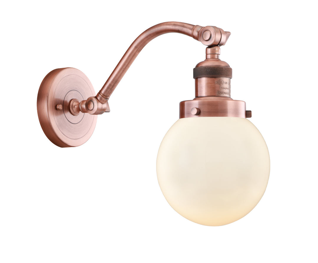 Innovations Franklin Restoration 515-1W-AC-G201-6 Wall Sconce Light - Antique Copper