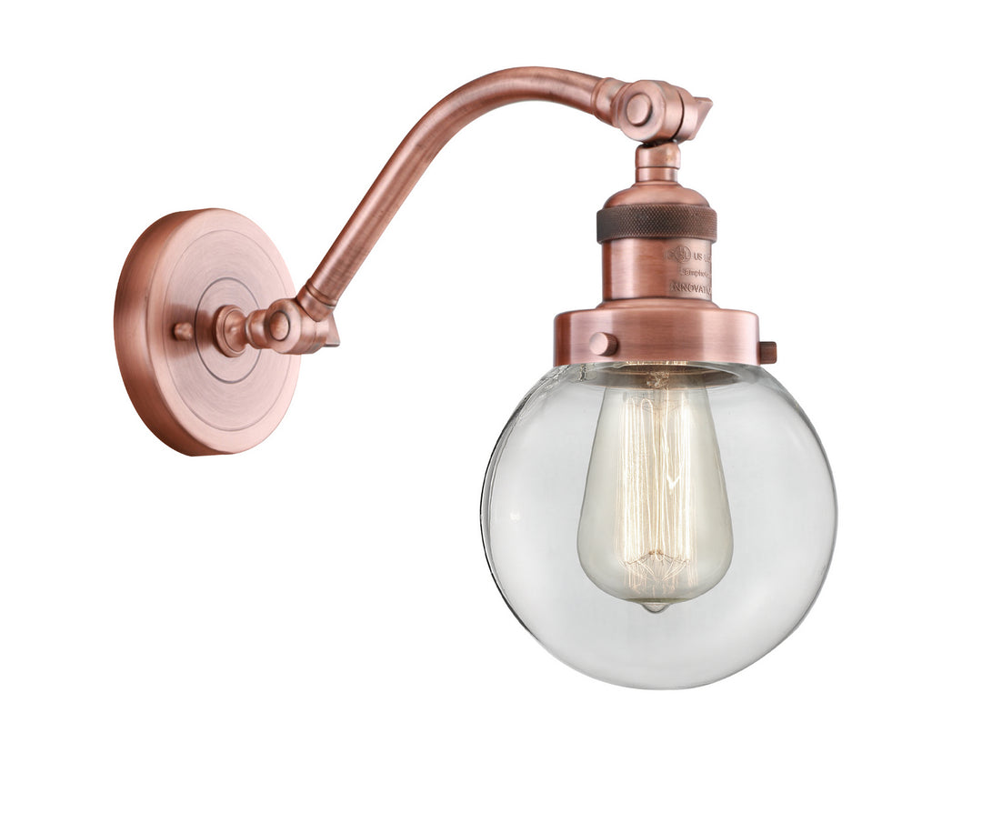 Innovations Franklin Restoration 515-1W-AC-G202-6-LED Wall Sconce Light - Antique Copper