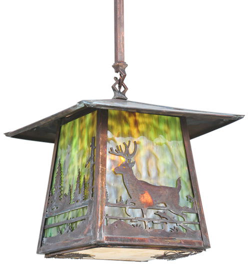 Meyda Tiffany Lighting 111475 Stillwater One Light Pendant Outdoor Copper/Antique/Verde