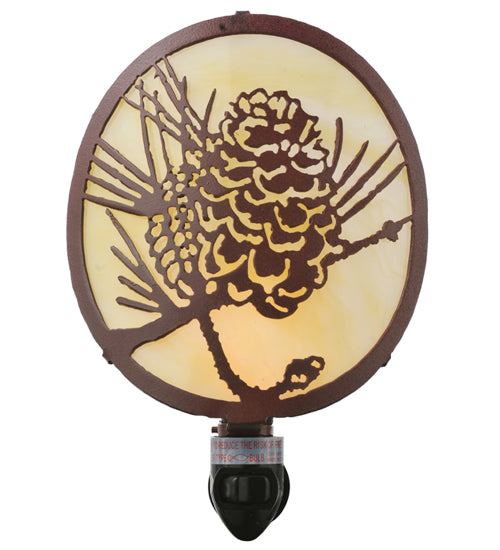 Meyda Tiffany Lighting 111477 Winter Pine One Light Night Light Decor Bronze / Dark