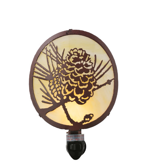 Meyda Tiffany Lighting 111477 Winter Pine One Light Night Light Decor Bronze / Dark