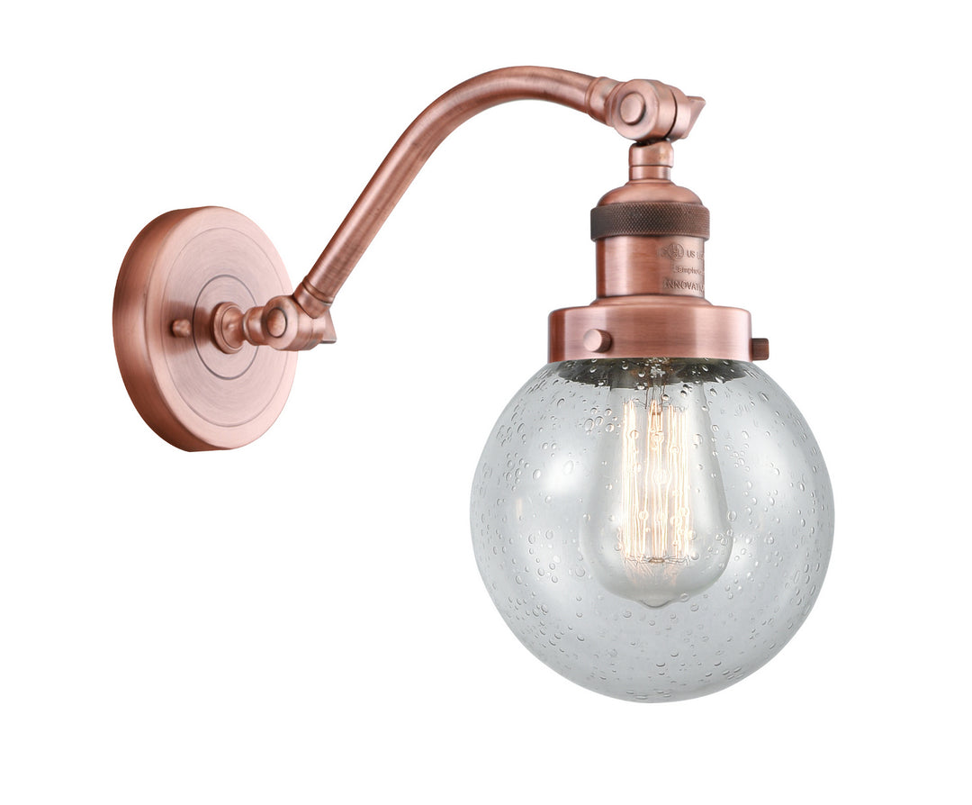 Innovations Franklin Restoration 515-1W-AC-G204-6 Wall Sconce Light - Antique Copper