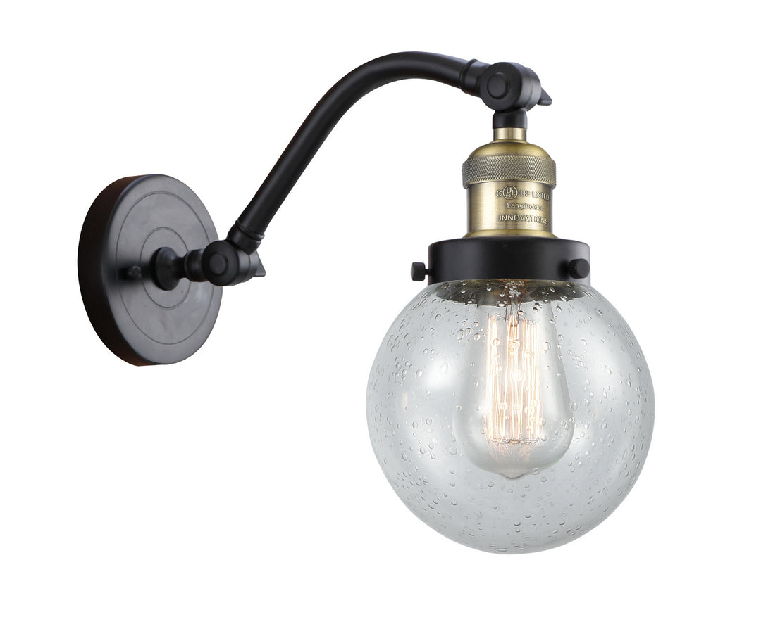 Innovations Franklin Restoration 515-1W-BAB-G204-6 Wall Sconce Light - Black Antique Brass