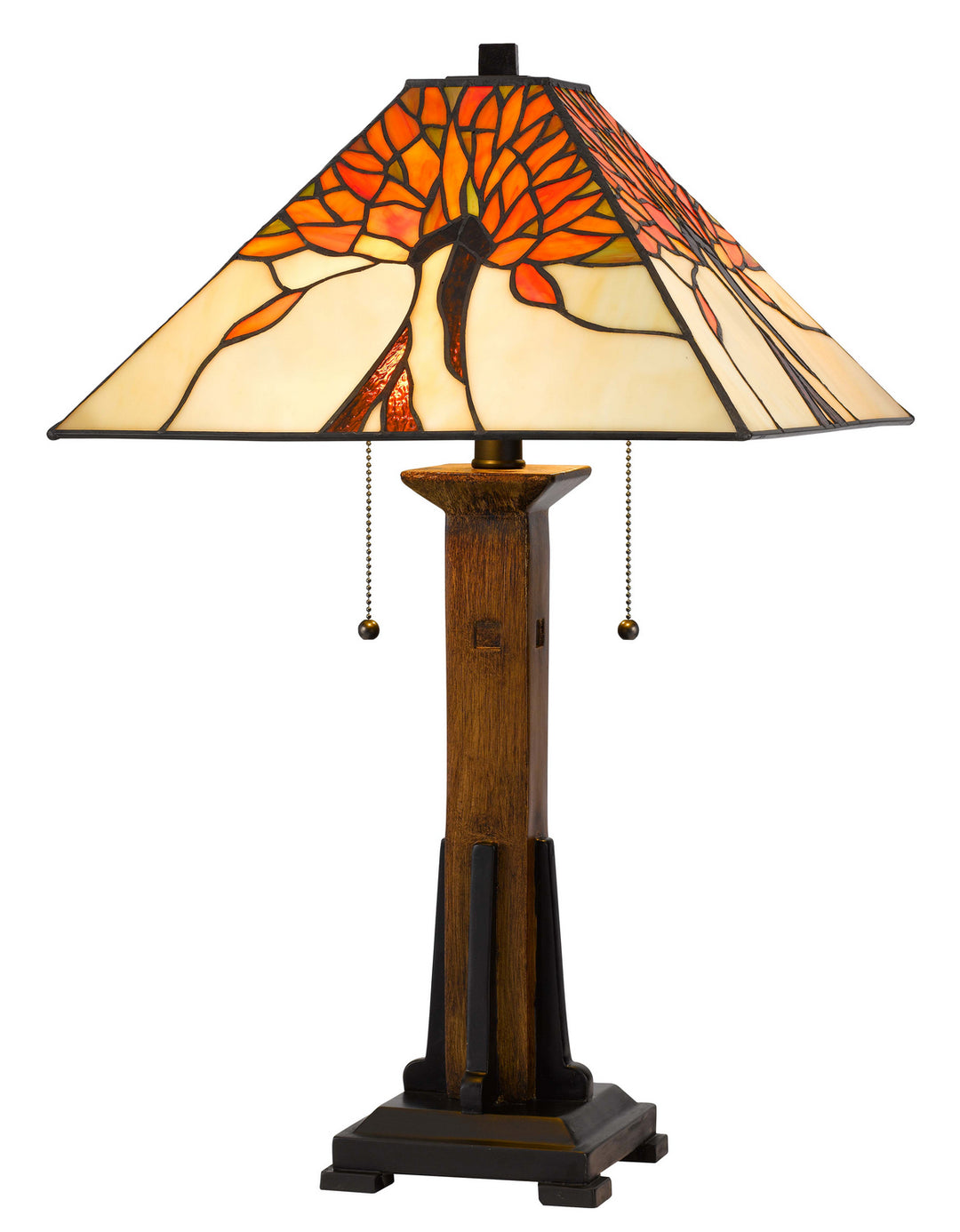 Cal Lighting BO-3010TB Tiffany Two Light Table Lamp Lamp Bronze / Dark