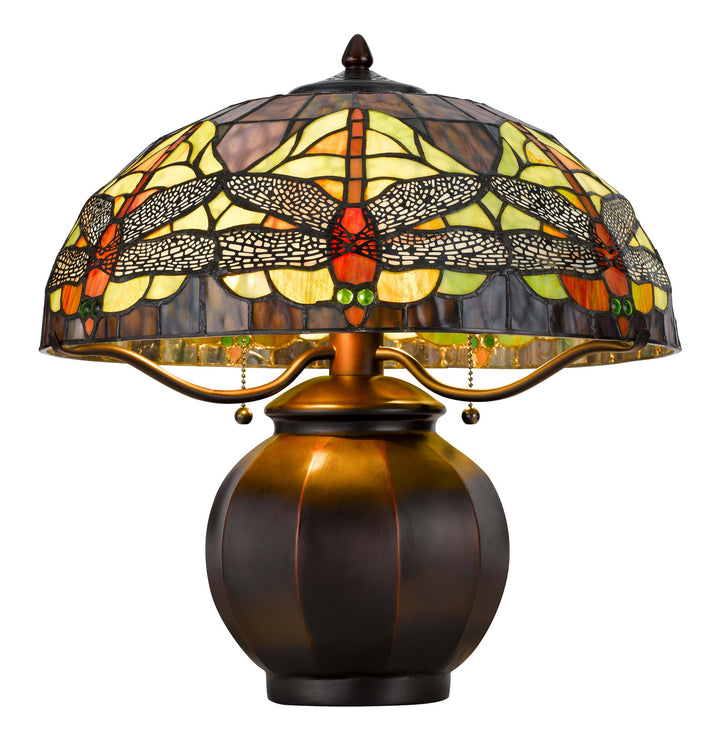 Cal Lighting BO-3012TB Tiffany Two Light Table Lamp Lamp Bronze / Dark