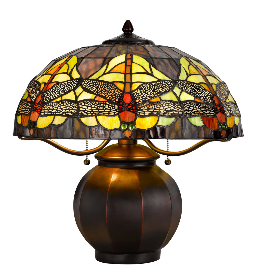 Cal Lighting BO-3012TB Tiffany Two Light Table Lamp Lamp Bronze / Dark