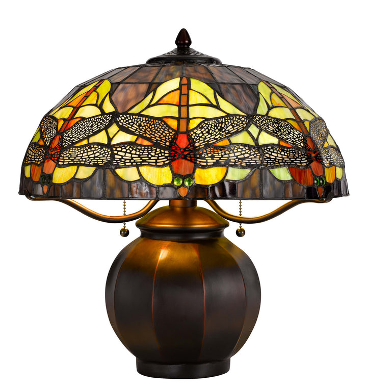 Cal Lighting BO-3012TB Tiffany Two Light Table Lamp Lamp Bronze / Dark