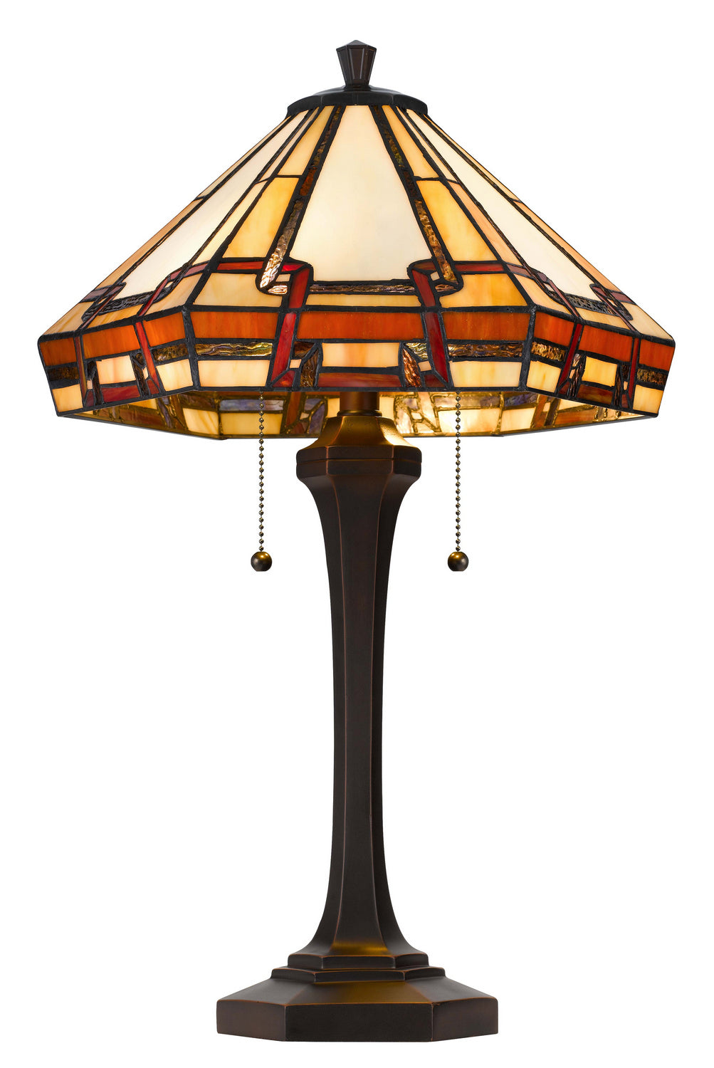 Cal Lighting BO-3016TB Tiffany Two Light Table Lamp Lamp Bronze / Dark