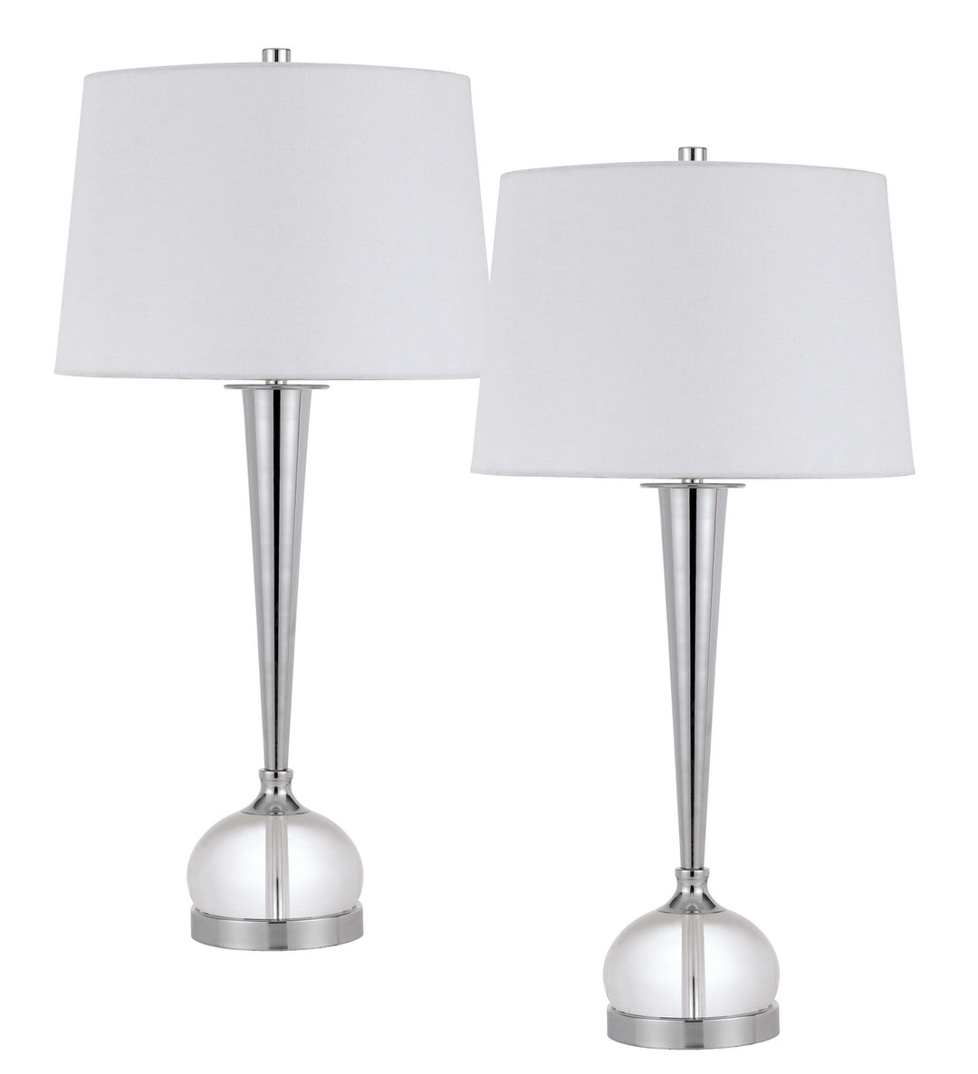 Cal Lighting BO-3018TB-2 Wellsley Two Light Table Lamp Lamp Chrome