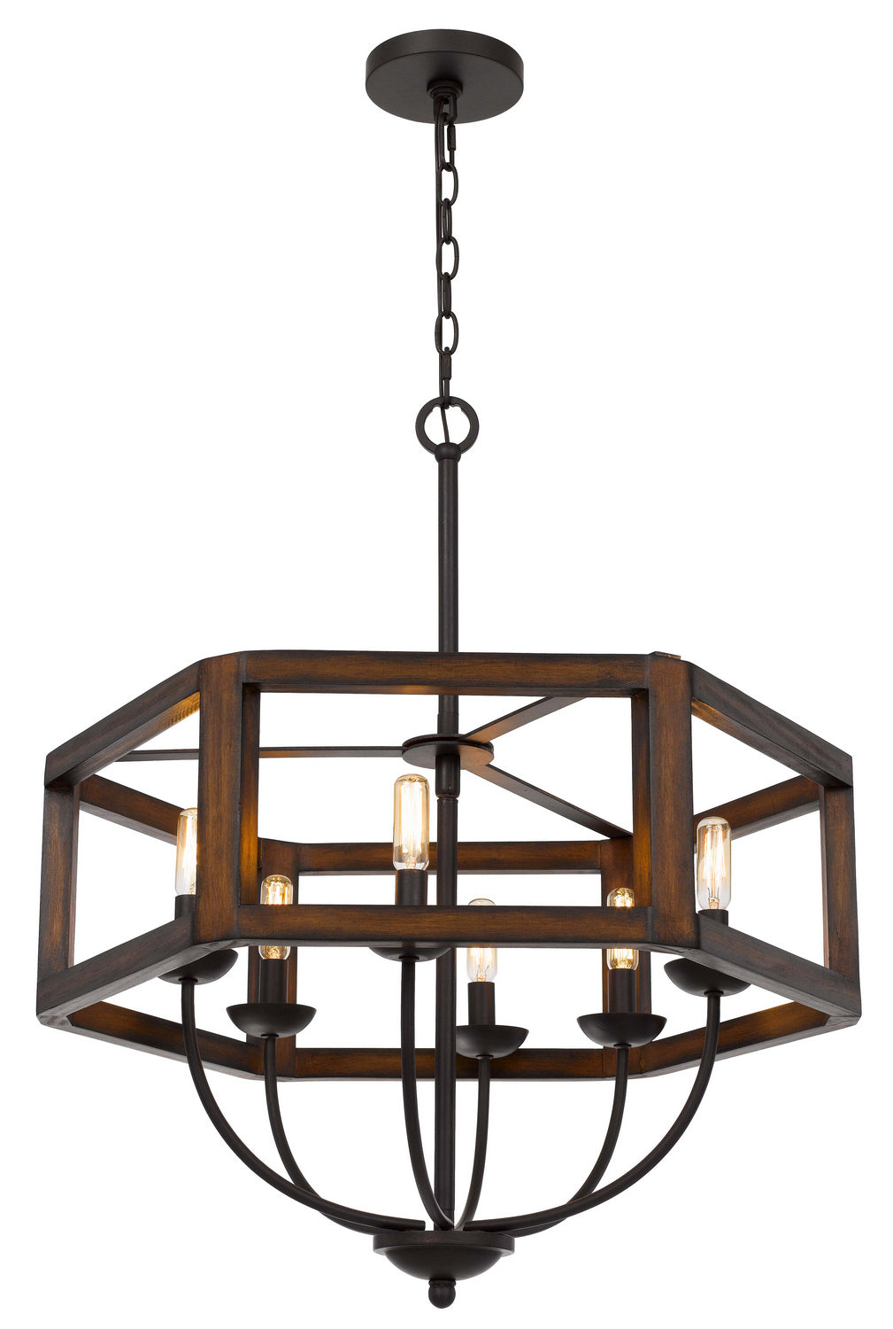 Cal Renton FX-3761-6 Chandelier Light - Oak