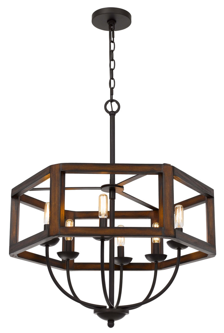 Cal Renton FX-3761-6 Chandelier Light - Oak