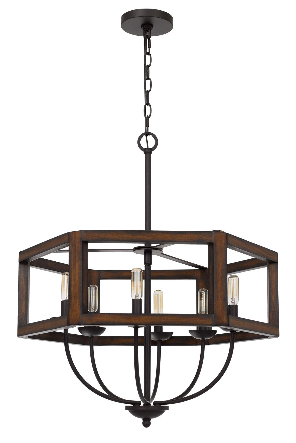 Cal Renton FX-3761-6 Chandelier Light - Oak