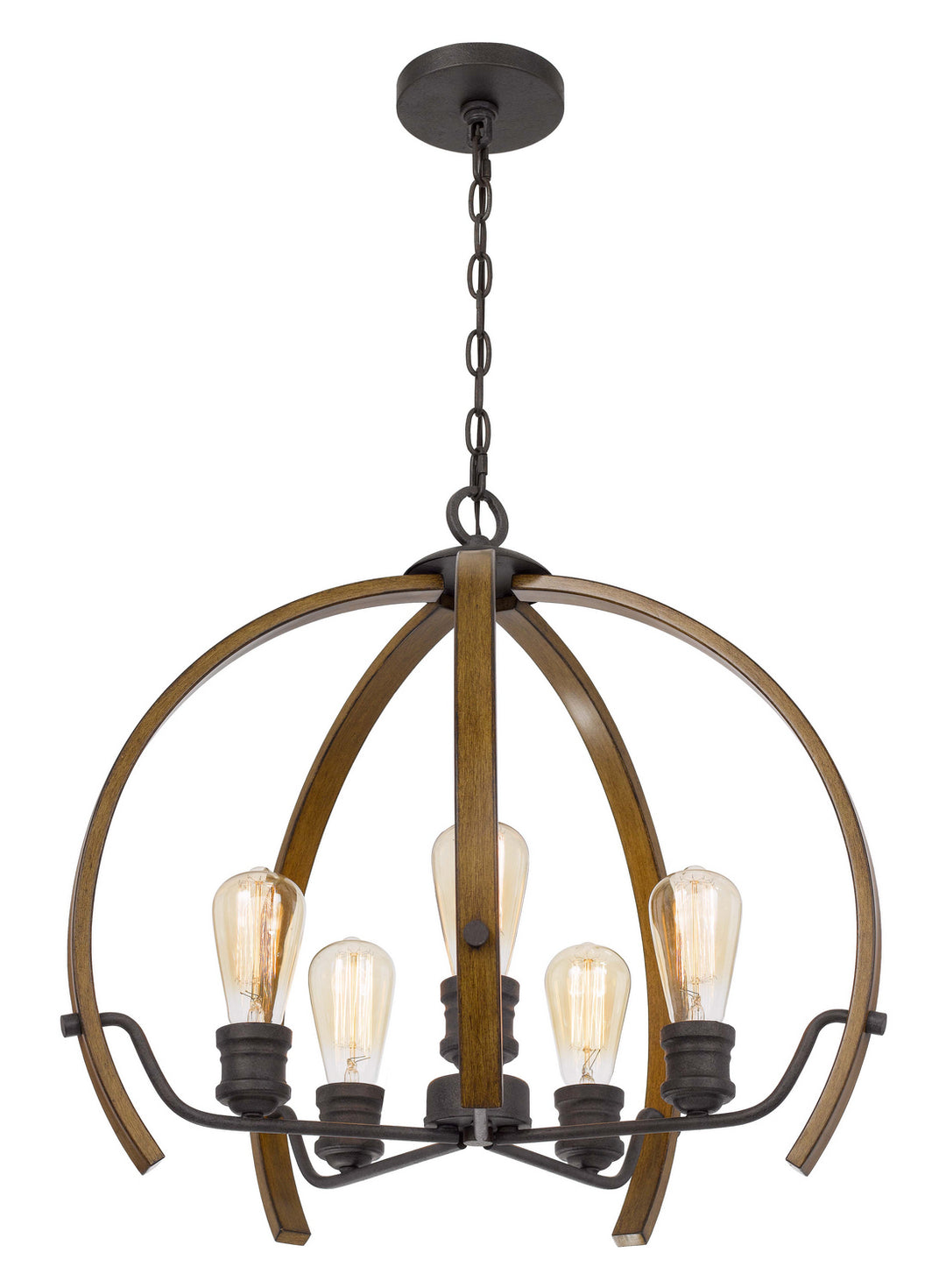 Cal Riverton FX-3764-5 Chandelier Light - Oak