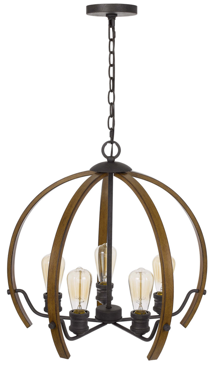 Cal Riverton FX-3764-5 Chandelier Light - Oak