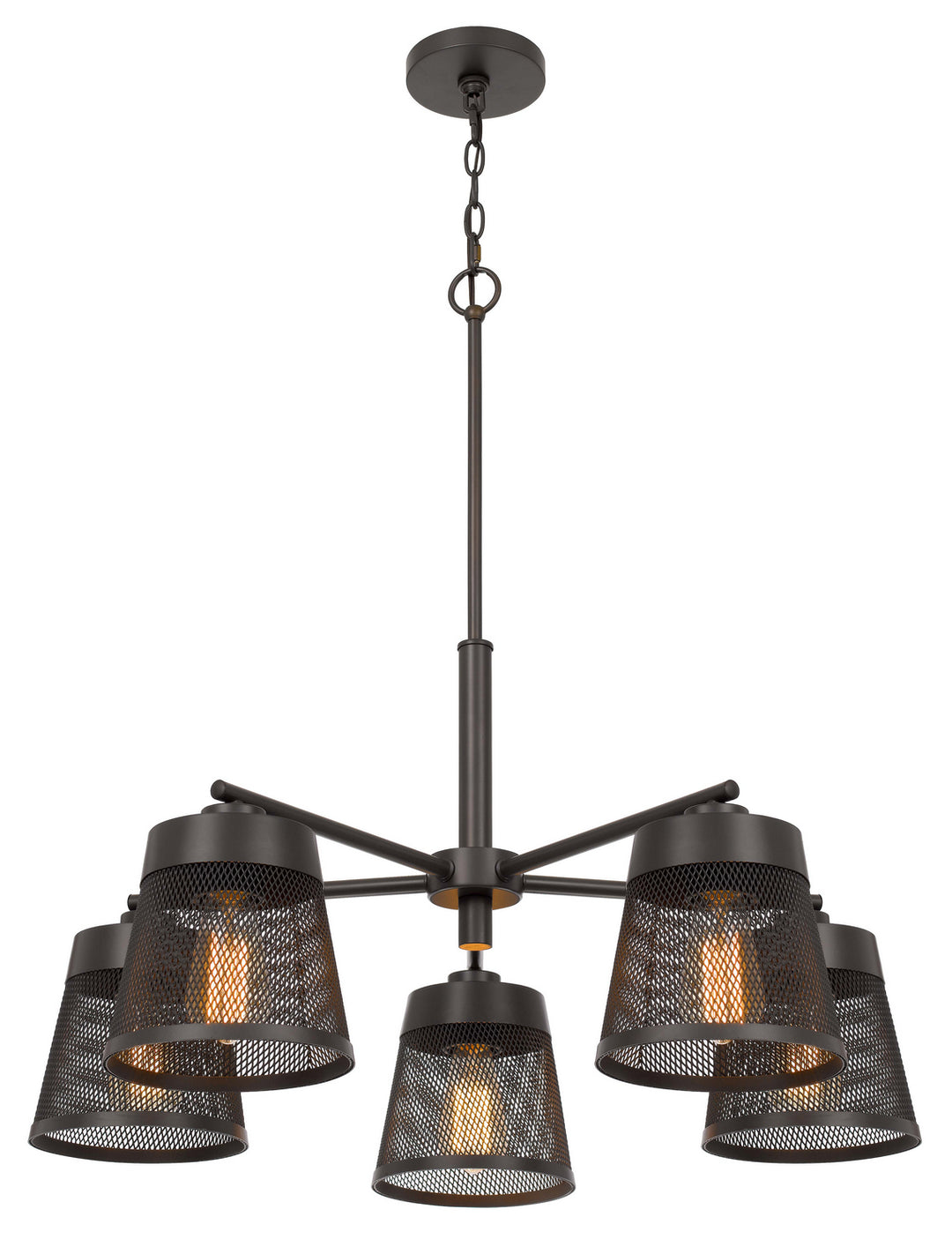 Cal Hampton FX-3769-5 Chandelier Light - Matte Black / Mesh