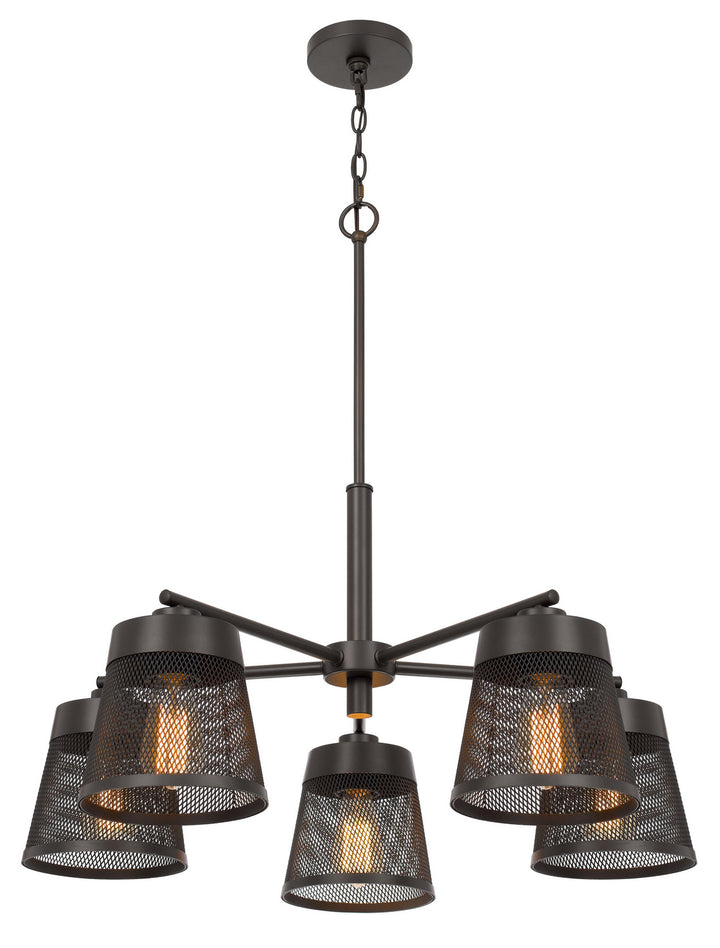 Cal Hampton FX-3769-5 Chandelier Light - Matte Black / Mesh