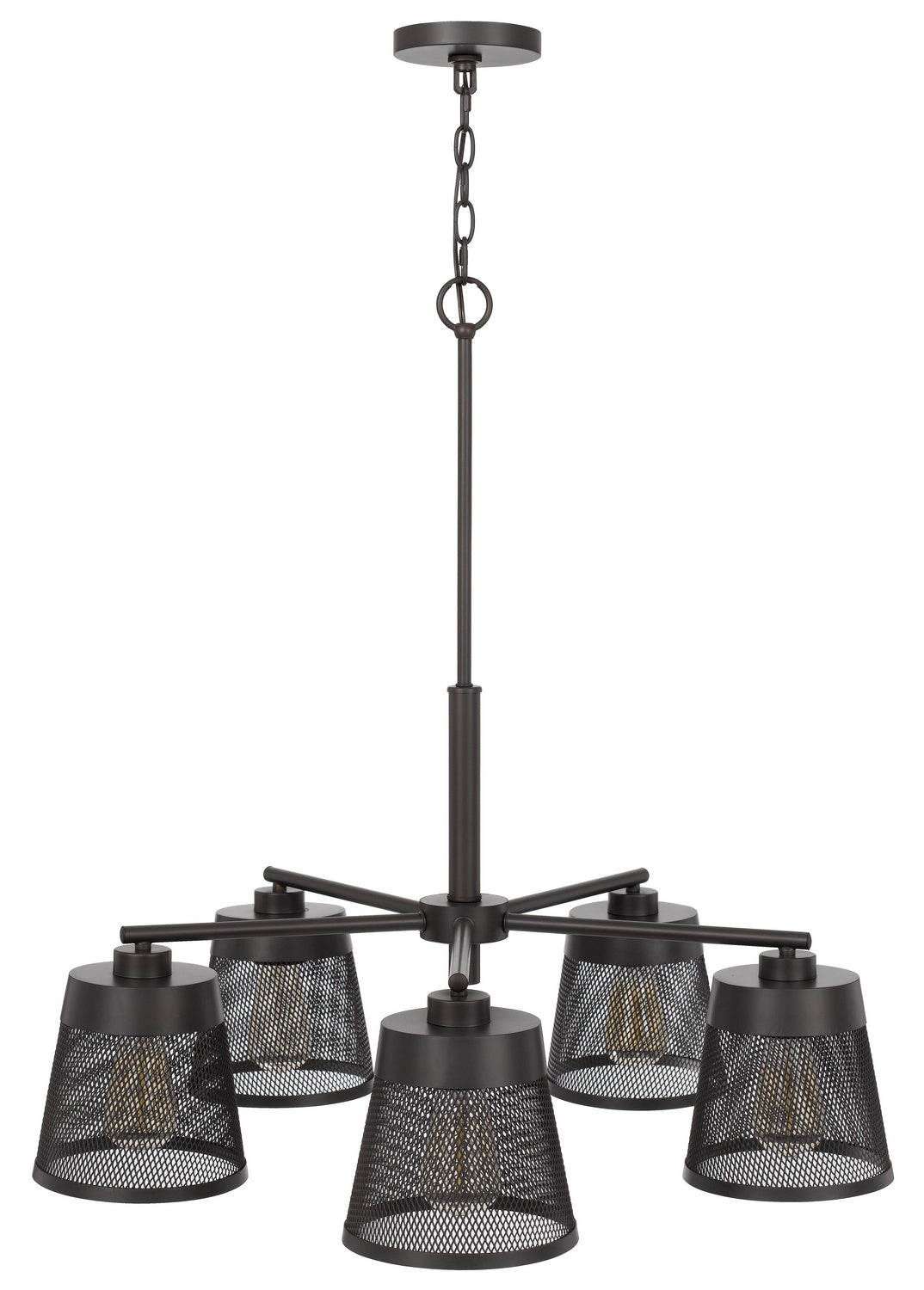 Cal Hampton FX-3769-5 Chandelier Light - Matte Black / Mesh