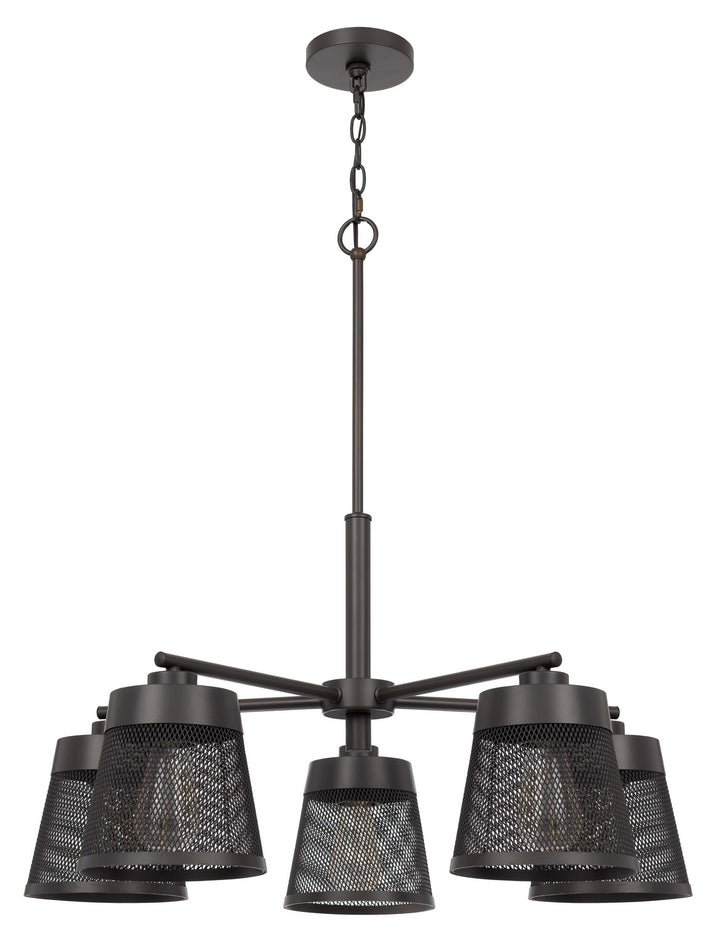 Cal Hampton FX-3769-5 Chandelier Light - Matte Black / Mesh