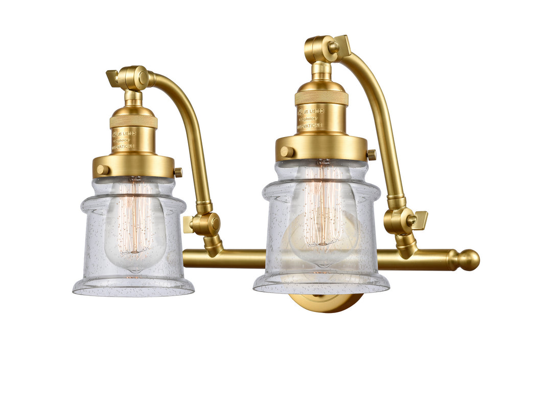 Innovations Franklin Restoration 515-2W-SG-G184S Bath Vanity Light 18 in. wide - Satin Gold