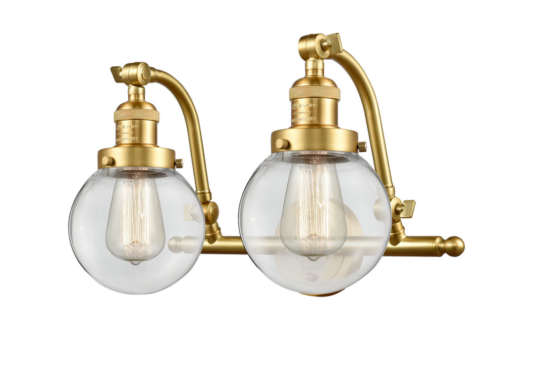 Innovations Franklin Restoration 515-2W-SG-G202-6 Bath Vanity Light 16 in. wide - Satin Gold