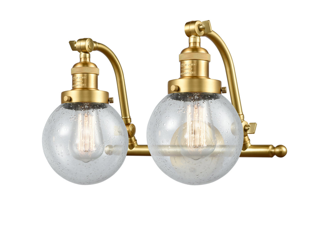 Innovations Franklin Restoration 515-2W-SG-G204-6 Bath Vanity Light 16 in. wide - Satin Gold