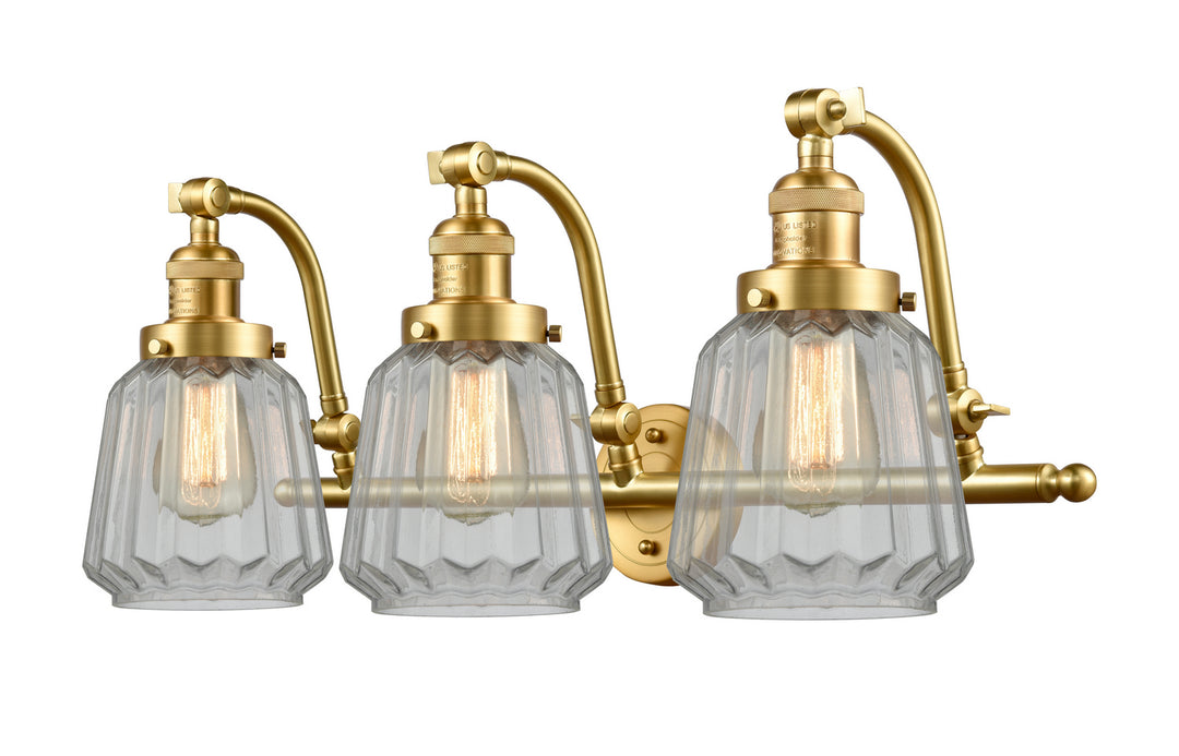 Innovations Franklin Restoration 515-3W-SG-G142-LED Bath Vanity Light 28 in. wide - Satin Gold