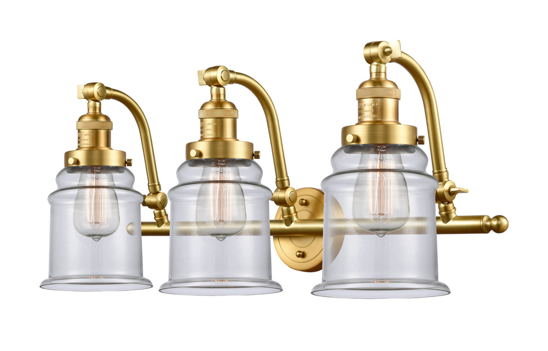 Innovations Franklin Restoration 515-3W-SG-G182 Bath Vanity Light 28 in. wide - Satin Gold