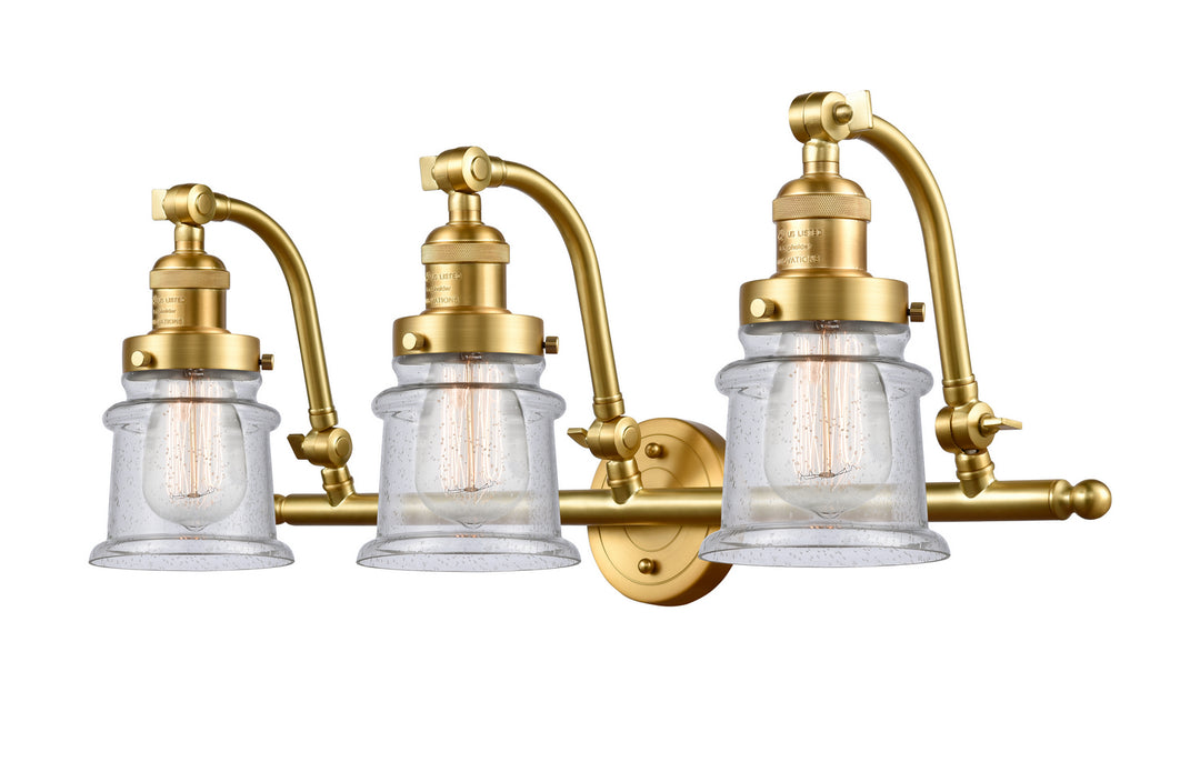 Innovations Franklin Restoration 515-3W-SG-G184S Bath Vanity Light 28 in. wide - Satin Gold