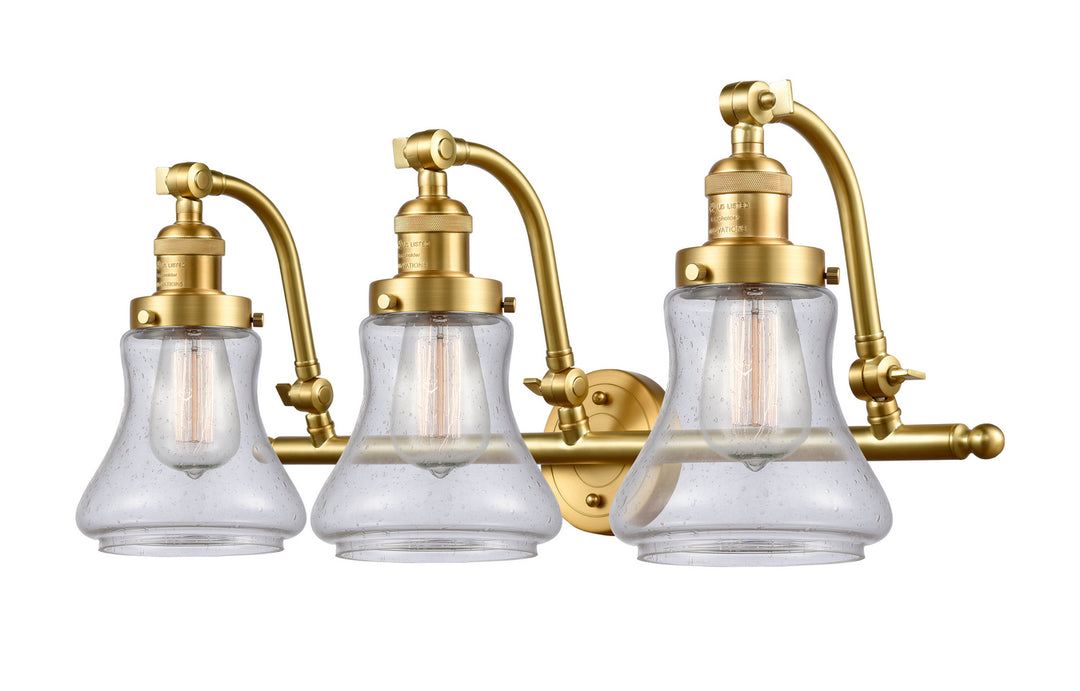 Innovations Franklin Restoration 515-3W-SG-G194 Bath Vanity Light 28 in. wide - Satin Gold